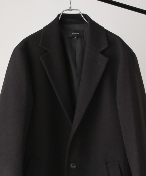 GLOBAL WORK（グローバルワーク）の「ウーリーテック/防風スマートチェスターコート/451154（チェスターコート・メンズ・チャコールグレー/ネイビー/ブラック・3XL/SMALL/MEDIUM/LARGE/X-LARGE/XX-LARGE/X-SMALL）」の15枚目の写真