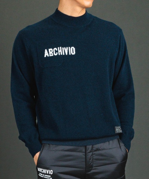 archivio(アルチビオ)の「<MENS>カシミヤ100%ロゴポケットニット(ニット/セーター・メンズ・グレー/イエロー/ネイビー/ピンク・M/L)」の3枚目の写真