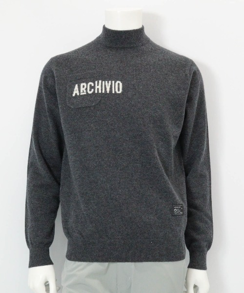 archivio(アルチビオ)の「<MENS>カシミヤ100%ロゴポケットニット(ニット/セーター・メンズ・グレー/イエロー/ネイビー/ピンク・M/L)」の2枚目の写真