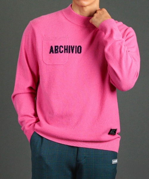 archivio(アルチビオ)の「<MENS>カシミヤ100%ロゴポケットニット(ニット/セーター・メンズ・グレー/イエロー/ネイビー/ピンク・M/L)」の1枚目の写真