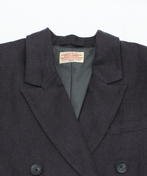 RNA-N(アールエヌエーエヌ)の「J2154 DOUBLE BREASTED LINEN JACKET(ノーカラージャケット・レディース・チャコール/ブラウン/ブラック・FREE)」の18枚目の写真