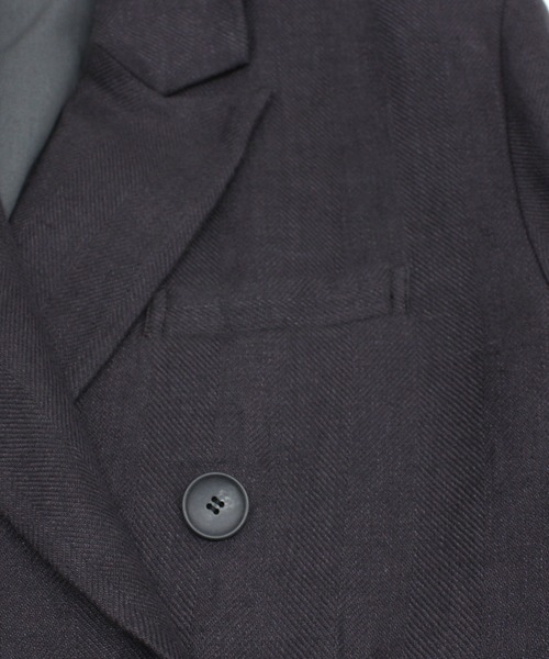 RNA-N(アールエヌエーエヌ)の「J2154 DOUBLE BREASTED LINEN JACKET(ノーカラージャケット・レディース・チャコール/ブラウン/ブラック・FREE)」の20枚目の写真