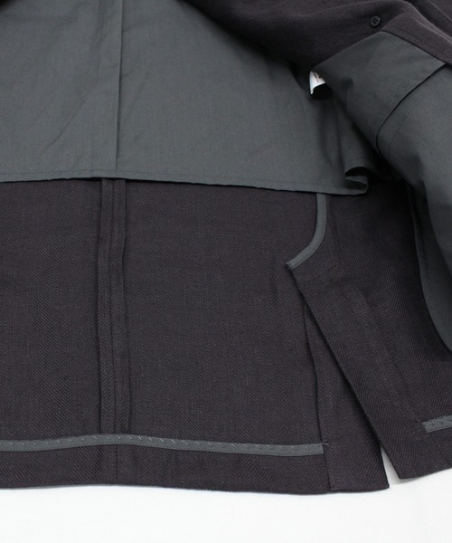 RNA-N(アールエヌエーエヌ)の「J2154 DOUBLE BREASTED LINEN JACKET(ノーカラージャケット・レディース・チャコール/ブラウン/ブラック・FREE)」の21枚目の写真