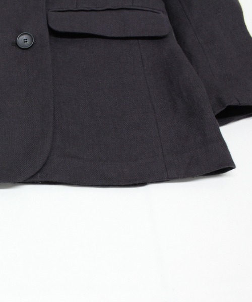 RNA-N(アールエヌエーエヌ)の「J2154 DOUBLE BREASTED LINEN JACKET(ノーカラージャケット・レディース・チャコール/ブラウン/ブラック・FREE)」の22枚目の写真