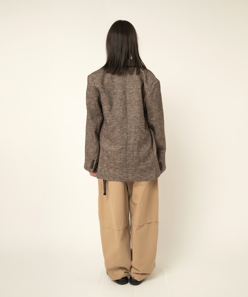 RNA-N(アールエヌエーエヌ)の「J2154 DOUBLE BREASTED LINEN JACKET(ノーカラージャケット・レディース・チャコール/ブラウン/ブラック・FREE)」の17枚目の写真