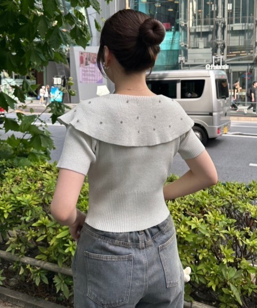 キラキラBIG衿ZIPカーデ（Tシャツ/カットソー）｜continuer de NICE