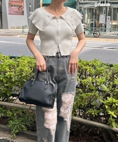 キラキラBIG衿ZIPカーデ（Tシャツ/カットソー）｜continuer de NICE