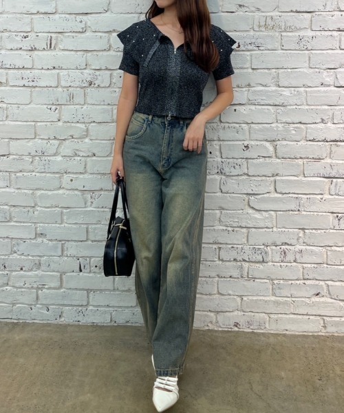 キラキラBIG衿ZIPカーデ（Tシャツ/カットソー）｜continuer de NICE