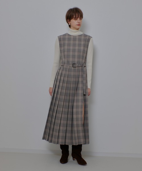 レディース 24AW ルルウィルビー ランダムプリーツワンピース ブラック