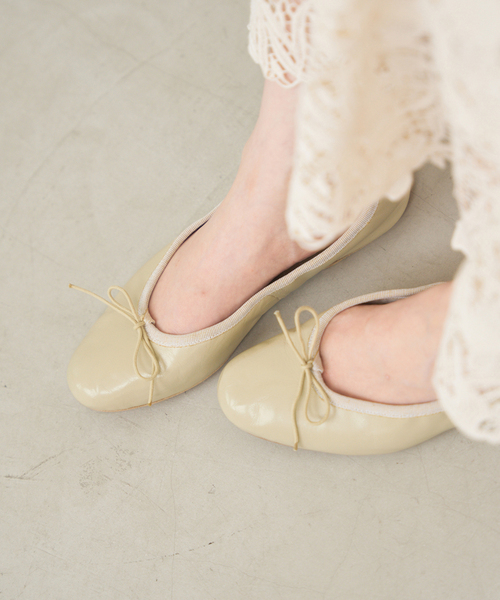 IENA 別注　ポルセリ　バレエシューズ　白　38 PORSELLI/ポルセリ 別注 SOLID BALLET バレエシューズ（バレエ