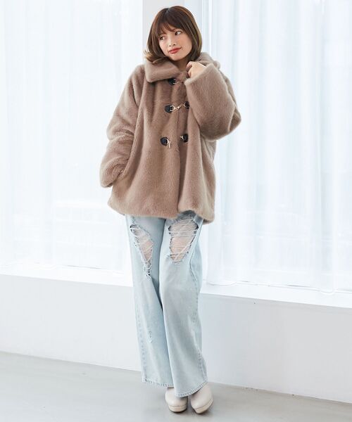 MAJESTIC LEGON(マジェスティックレゴン)の「キラキラレースダメージデニム(デニムパンツ・レディース・チャコールグレー/サックスブルー・SMALL/MEDIUM)」の5枚目の写真