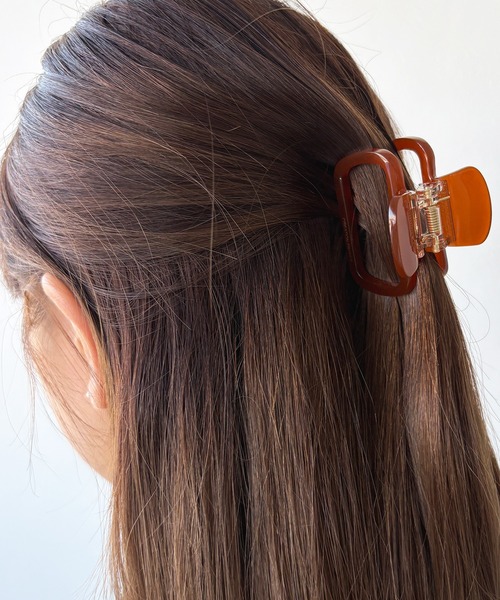 kutir（クティール）の「kutirlune／スクエアカラーヘアバンス（バレッタ/ヘアクリップ・レディース・マルチ/ホワイト系その他/ブラウン・FREE）」の5枚目の写真