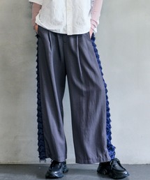 テンセルナイロンツイルニドムタンブラー＋エアリーフリンジチュールワイドパンツ