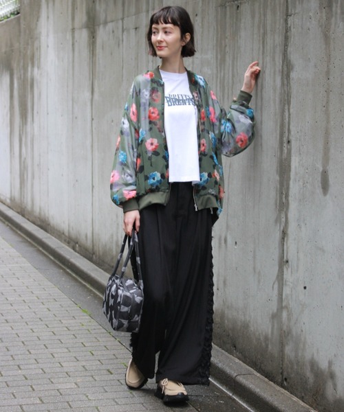 H.A.K（ハク）の「テンセルナイロンツイルニドムタンブラー＋エアリーフリンジチュールワイドパンツ（その他パンツ・レディース・ブラック/チャコール・1/2）」の9枚目の写真