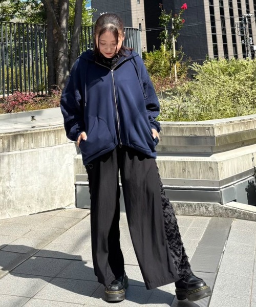 H.A.K（ハク）の「テンセルナイロンツイルニドムタンブラー＋エアリーフリンジチュールワイドパンツ（その他パンツ・レディース・ブラック/チャコール・1/2）」の11枚目の写真