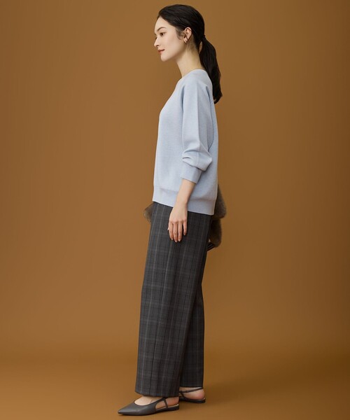 自由区(ジユウク)の「TRギャバ裏起毛チェック柄ワイド パンツ(その他パンツ・レディース・ブラウン系4/グレー系4・34/32/30)」の10枚目の写真