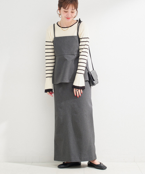 B.C STOCK（ベーセーストック）の「《3点セット》キャミソールスタイル3ピース（ワンピース・レディース・ブラック/ブラウン/グレー・FREE）」の3枚目の写真