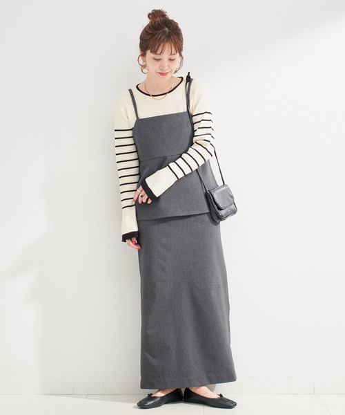 B.C STOCK（ベーセーストック）の「《3点セット》キャミソールスタイル3ピース（ワンピース・レディース・ブラック/ブラウン/グレー・FREE）」の15枚目の写真