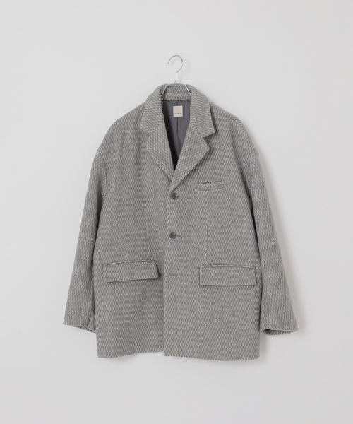 B.C STOCK（ベーセーストック）の「【Deux Allures/ドゥ アリュール】テーラーミドル シャギージャケットコート（その他アウター・メンズ・チャコールグレー/ブラック・MEDIUM/LARGE）」の2枚目の写真