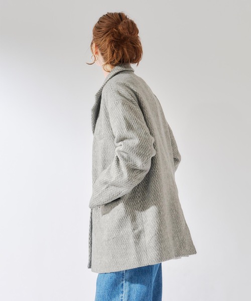 B.C STOCK（ベーセーストック）の「【Deux Allures/ドゥ アリュール】テーラーミドル シャギージャケットコート（その他アウター・メンズ・チャコールグレー/ブラック・MEDIUM/LARGE）」の7枚目の写真