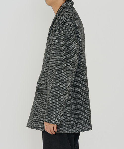 B.C STOCK（ベーセーストック）の「【Deux Allures/ドゥ アリュール】テーラーミドル シャギージャケットコート（その他アウター・メンズ・チャコールグレー/ブラック・MEDIUM/LARGE）」の10枚目の写真