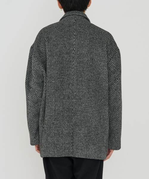 B.C STOCK（ベーセーストック）の「【Deux Allures/ドゥ アリュール】テーラーミドル シャギージャケットコート（その他アウター・メンズ・チャコールグレー/ブラック・MEDIUM/LARGE）」の11枚目の写真
