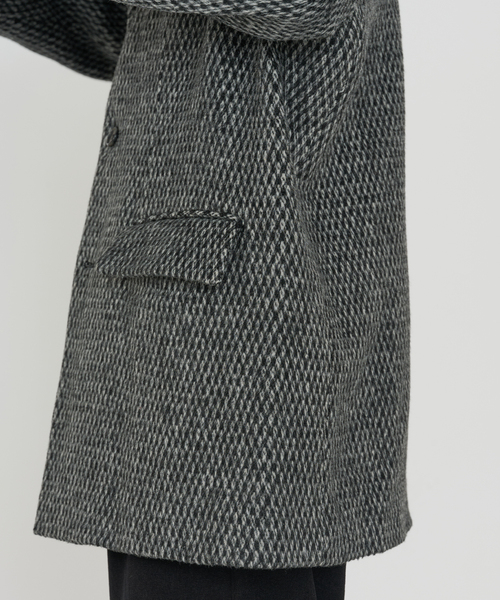 B.C STOCK（ベーセーストック）の「【Deux Allures/ドゥ アリュール】テーラーミドル シャギージャケットコート（その他アウター・メンズ・チャコールグレー/ブラック・MEDIUM/LARGE）」の15枚目の写真