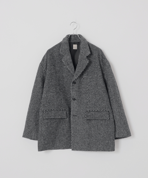 B.C STOCK（ベーセーストック）の「【Deux Allures/ドゥ アリュール】テーラーミドル シャギージャケットコート（その他アウター・メンズ・チャコールグレー/ブラック・MEDIUM/LARGE）」の16枚目の写真