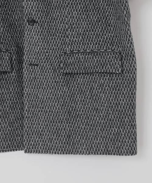 B.C STOCK（ベーセーストック）の「【Deux Allures/ドゥ アリュール】テーラーミドル シャギージャケットコート（その他アウター・メンズ・チャコールグレー/ブラック・MEDIUM/LARGE）」の21枚目の写真