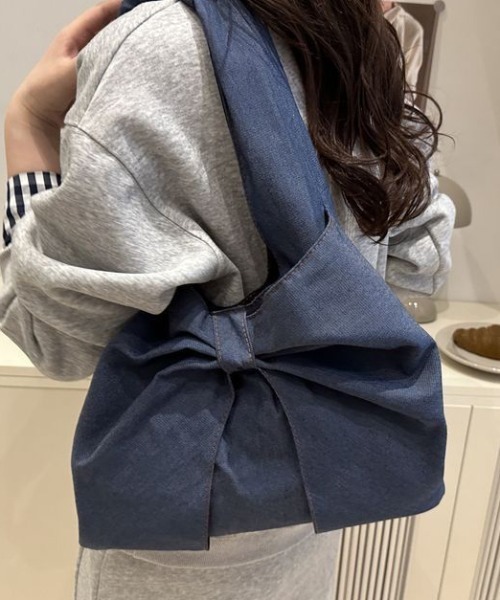 shyam inspiration(シャムインスピレーション)の「リボンモチーフ デニム ワンショルダーバッグ/通学(ショルダーバッグ・レディース・その他3/その他2/その他1・F)」の2枚目の写真