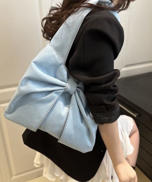 shyam inspiration(シャムインスピレーション)の「リボンモチーフ デニム ワンショルダーバッグ/通学(ショルダーバッグ・レディース・その他3/その他2/その他1・F)」の11枚目の写真