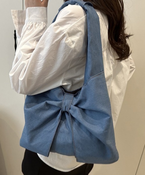 shyam inspiration(シャムインスピレーション)の「リボンモチーフ デニム ワンショルダーバッグ/通学(ショルダーバッグ・レディース・その他3/その他2/その他1・F)」の4枚目の写真