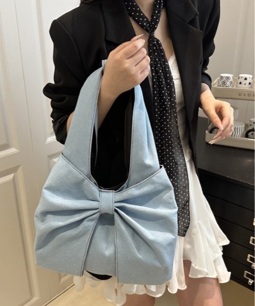 shyam inspiration(シャムインスピレーション)の「リボンモチーフ デニム ワンショルダーバッグ/通学(ショルダーバッグ・レディース・その他3/その他2/その他1・F)」の17枚目の写真