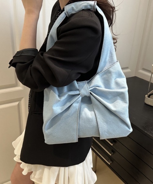 shyam inspiration(シャムインスピレーション)の「リボンモチーフ デニム ワンショルダーバッグ/通学(ショルダーバッグ・レディース・その他3/その他2/その他1・F)」の16枚目の写真
