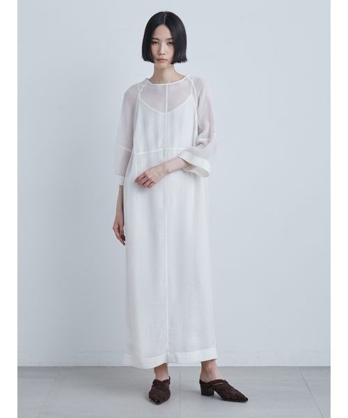 MIESROHE(ミースロエ)の「シアーコンフォートOP(ワンピース・レディース・ホワイト/ブラック・1/0)」の1枚目の写真