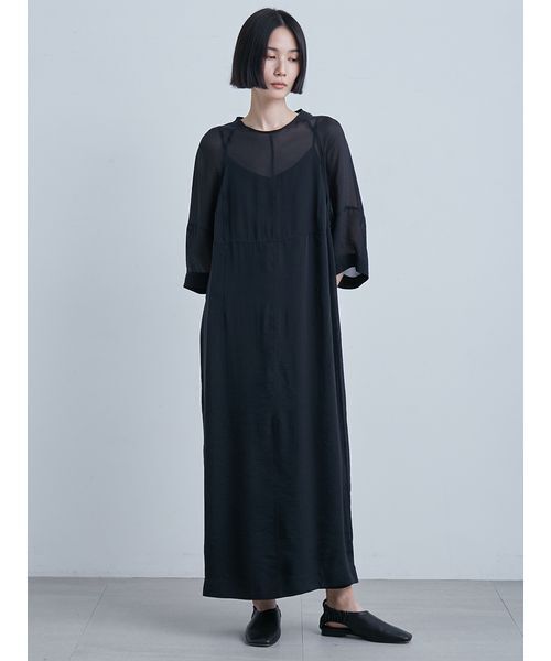 MIESROHE(ミースロエ)の「シアーコンフォートOP(ワンピース・レディース・ホワイト/ブラック・1/0)」の2枚目の写真