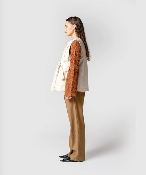 muller of yoshiokubo(ミュラーオブヨシオクボ)の「muller of yoshiokubo ミュラーオブヨシオクボ / BUMPY WOOL BOA VEST バンピーウールボアベスト / MLF25702(ベスト・レディース・アイボリー/ブラック/ベージュ・36/38)」の9枚目の写真