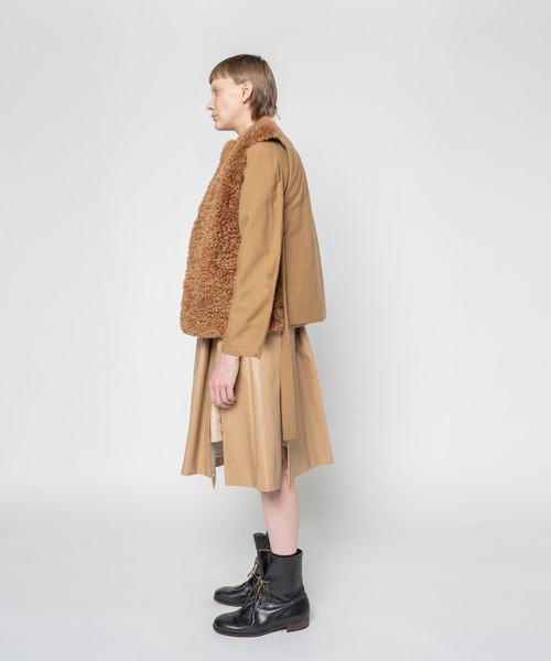 muller of yoshiokubo(ミュラーオブヨシオクボ)の「muller of yoshiokubo ミュラーオブヨシオクボ / BUMPY WOOL BOA VEST バンピーウールボアベスト / MLF25702(ベスト・レディース・アイボリー/ブラック/ベージュ・36/38)」の15枚目の写真