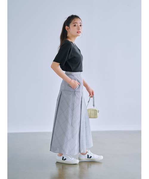 COHINA(コヒナ)の「シアーチェックスカート 【低身長・小柄女性】(スカート・レディース・ブラック・XS-Regular)」の2枚目の写真