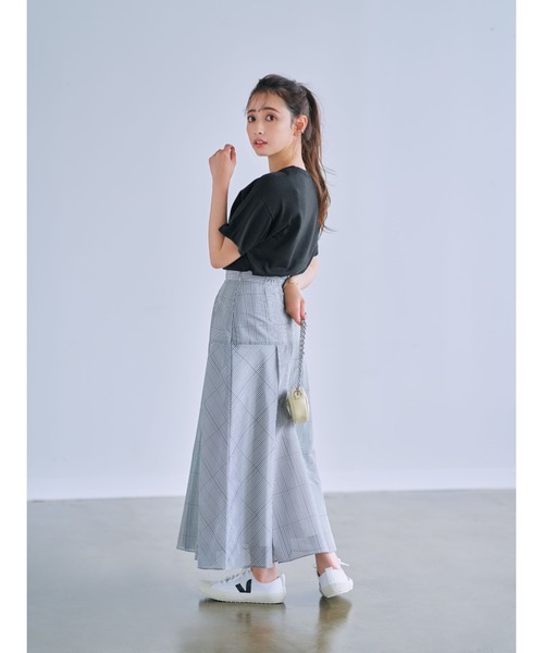 COHINA(コヒナ)の「シアーチェックスカート 【低身長・小柄女性】(スカート・レディース・ブラック・XS-Regular)」の3枚目の写真