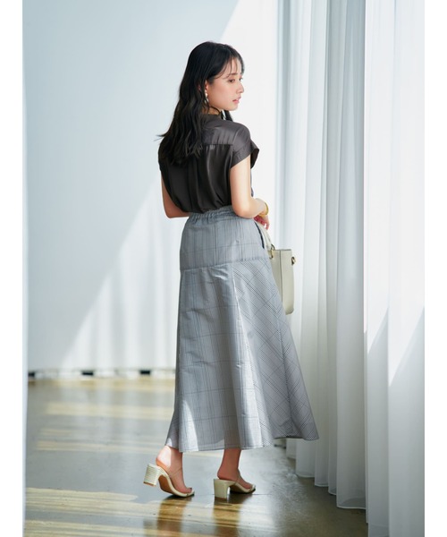 COHINA(コヒナ)の「シアーチェックスカート 【低身長・小柄女性】(スカート・レディース・ブラック・XS-Regular)」の7枚目の写真