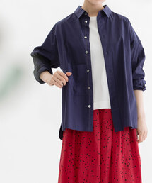 タイプライターオーバーシャツ ロングシャツ ロング丈」に該当する