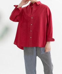 タイプライターオーバーシャツ ロングシャツ ロング丈」に該当する