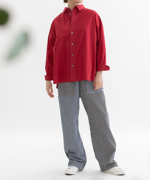 オーガニックコットンタイプライターオーバーサイズシャツ（シャツ