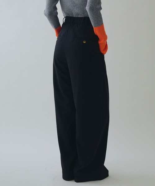 ELLEgirl（エルガール）の「ラップワイドパンツ【ELLEgirl/エルガール】（スラックス・レディース・ブラウン/ブラック・M/S）」の19枚目の写真