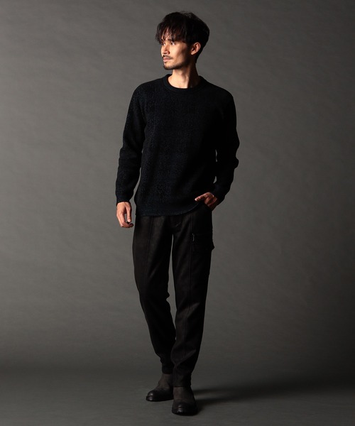 NICOLE CLUB FOR MEN(ニコルクラブフォーメン)の「モールチェックジャカード プルオーバーニット(ニット/セーター・メンズ・ブルー系/ブラック系/ホワイト系・MEDIUM/LARGE/X-LARGE)」の5枚目の写真