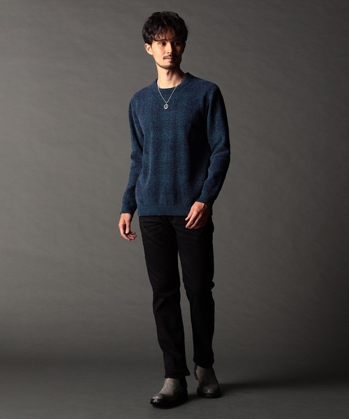 NICOLE CLUB FOR MEN(ニコルクラブフォーメン)の「モールチェックジャカード プルオーバーニット(ニット/セーター・メンズ・ブルー系/ブラック系/ホワイト系・MEDIUM/LARGE/X-LARGE)」の6枚目の写真