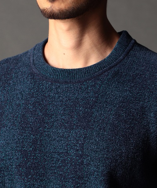 NICOLE CLUB FOR MEN(ニコルクラブフォーメン)の「モールチェックジャカード プルオーバーニット(ニット/セーター・メンズ・ブルー系/ブラック系/ホワイト系・MEDIUM/LARGE/X-LARGE)」の9枚目の写真
