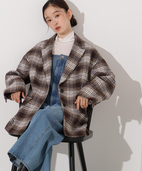 N.（N. Natural Beauty Basic）（エヌエヌナチュラルビューティーベーシック）の「オーバージャケットコート（テーラードジャケット・レディース・ブラウン/ブラック/ベージュ系その他・MEDIUM/SMALL）」の2枚目の写真