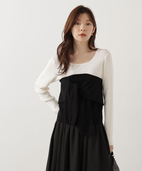 PROPORTION BODY DRESSING(プロポーションボディドレッシング)の「レイヤード風ニット / 1215270008(ニット/セーター・レディース・ダークグレー/ブラック/グレー系その他・FREE)」の19枚目の写真